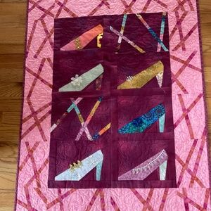 Shoe quilted wall hanging